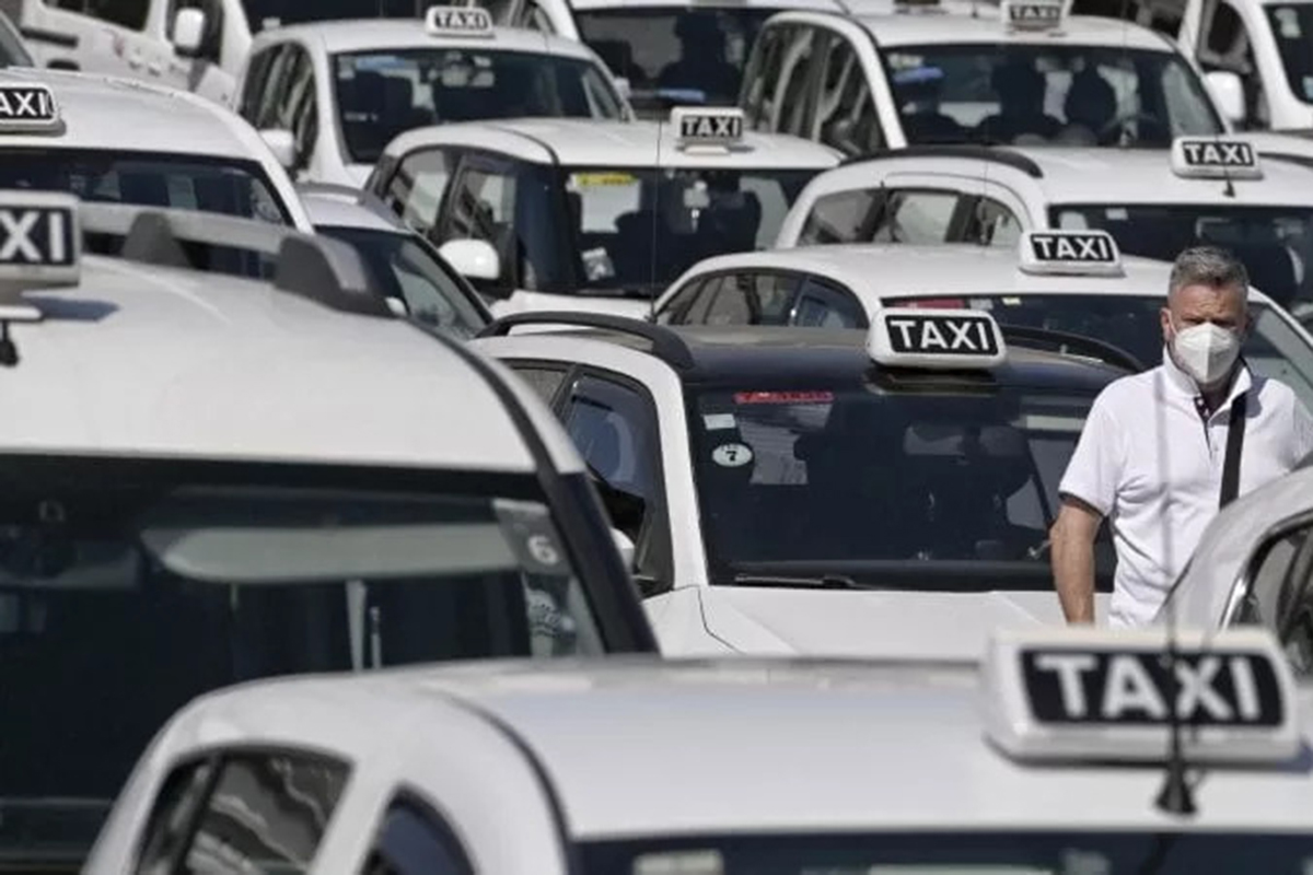 Una manifestazione di taxisti
