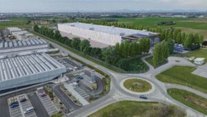 Rendering del data center in costruzione a Cesate